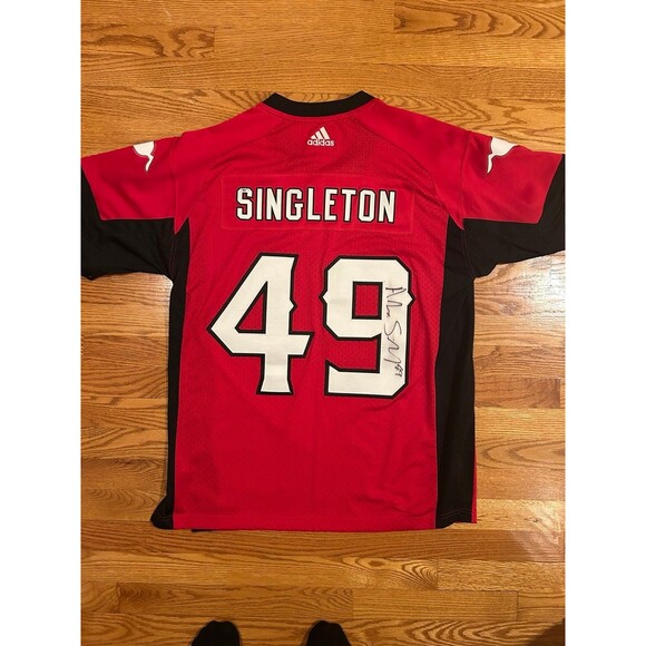 Autographed Alex Singleton Adidas CFL Calgary Stampeders Jersey L #49 - Picture 4 of 6